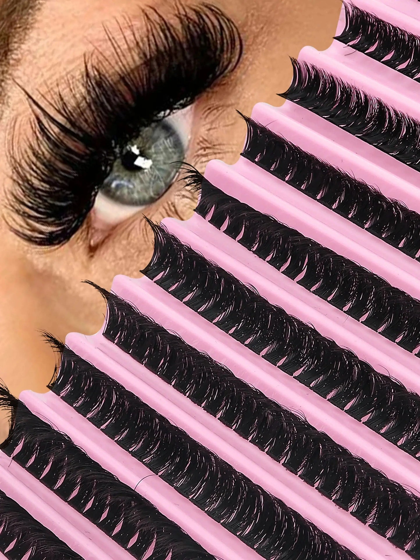 200 Τουφάκια Ρωσικές Λωρίδες 3D Ψεύτικες Βλεφαρίδες Mink, Πάχος 0.05mm, Καμπυλότητα D, Μικτά Μήκη 8-16mm, Φυσικό & Anime Στυλ, Επαναχρησιμοποιούμενες