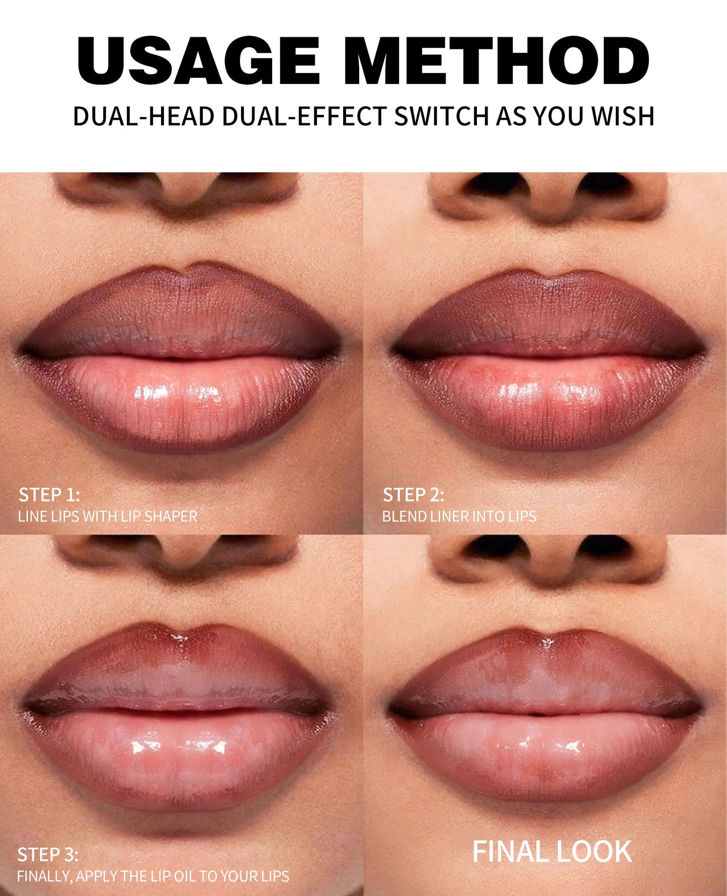 2-σε-1 Matte Lip Liner & Plumping Lip Gloss – Για Τέλειο Σχήμα & Όγκο στα Χείλη
Αποκτήστε το απόλυτο look στα χείλη σας με ένα μόνο προϊόν. Από τη μία πλευρά, το ματ μολύβι προσφέρει απόλυτο έλεγχο στο περίγραμμα, και από την άλλη, το lip gloss χαρίζει άμ