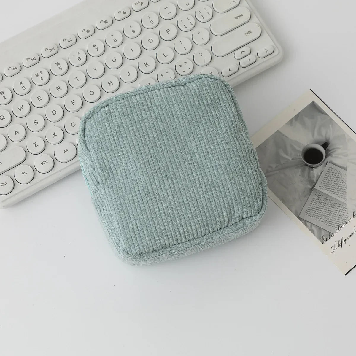 Fashion Makeup Lipstick Sanitary Napkins Case Mini Cosmetic Storage Pouch Women Corduroy Ins Travel Organizer Bags Small Pouch