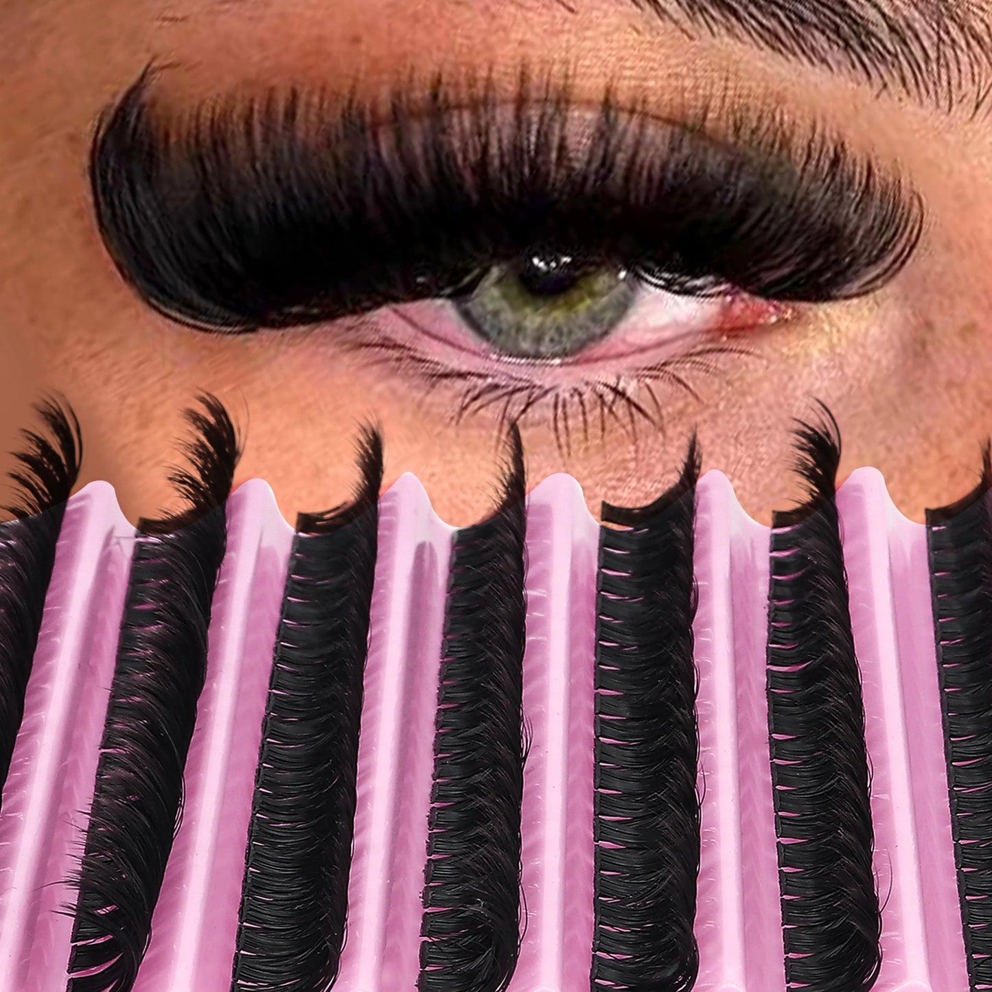 200 Τουφάκια Ρωσικές Λωρίδες 3D Ψεύτικες Βλεφαρίδες Mink, Πάχος 0.05mm, Καμπυλότητα D, Μικτά Μήκη 8-16mm, Φυσικό & Anime Στυλ, Επαναχρησιμοποιούμενες