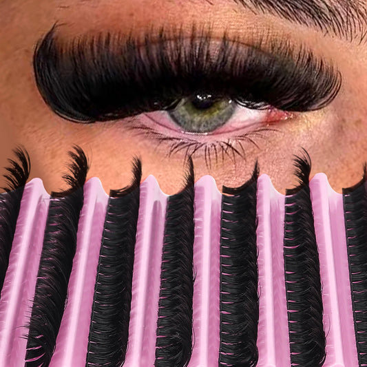 200 Τουφάκια Ρωσικές Λωρίδες 3D Ψεύτικες Βλεφαρίδες Mink, Πάχος 0.05mm, Καμπυλότητα D, Μικτά Μήκη 8-16mm, Φυσικό & Anime Στυλ, Επαναχρησιμοποιούμενες