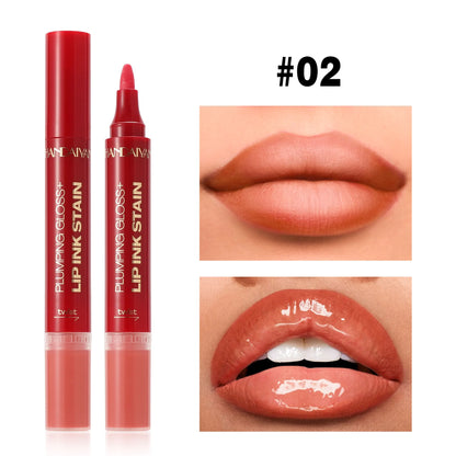 2-σε-1 Matte Lip Liner & Plumping Lip Gloss – Για Τέλειο Σχήμα & Όγκο στα Χείλη
Αποκτήστε το απόλυτο look στα χείλη σας με ένα μόνο προϊόν. Από τη μία πλευρά, το ματ μολύβι προσφέρει απόλυτο έλεγχο στο περίγραμμα, και από την άλλη, το lip gloss χαρίζει άμ
