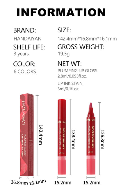 2-σε-1 Matte Lip Liner & Plumping Lip Gloss – Για Τέλειο Σχήμα & Όγκο στα Χείλη
Αποκτήστε το απόλυτο look στα χείλη σας με ένα μόνο προϊόν. Από τη μία πλευρά, το ματ μολύβι προσφέρει απόλυτο έλεγχο στο περίγραμμα, και από την άλλη, το lip gloss χαρίζει άμ