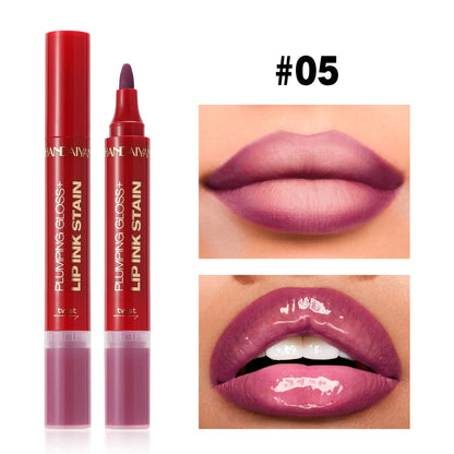 2-σε-1 Matte Lip Liner & Plumping Lip Gloss – Για Τέλειο Σχήμα & Όγκο στα Χείλη
Αποκτήστε το απόλυτο look στα χείλη σας με ένα μόνο προϊόν. Από τη μία πλευρά, το ματ μολύβι προσφέρει απόλυτο έλεγχο στο περίγραμμα, και από την άλλη, το lip gloss χαρίζει άμ