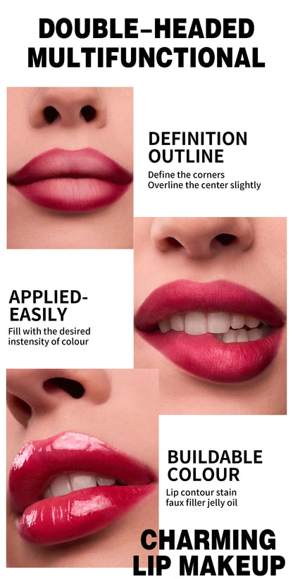 2-σε-1 Matte Lip Liner & Plumping Lip Gloss – Για Τέλειο Σχήμα & Όγκο στα Χείλη
Αποκτήστε το απόλυτο look στα χείλη σας με ένα μόνο προϊόν. Από τη μία πλευρά, το ματ μολύβι προσφέρει απόλυτο έλεγχο στο περίγραμμα, και από την άλλη, το lip gloss χαρίζει άμ