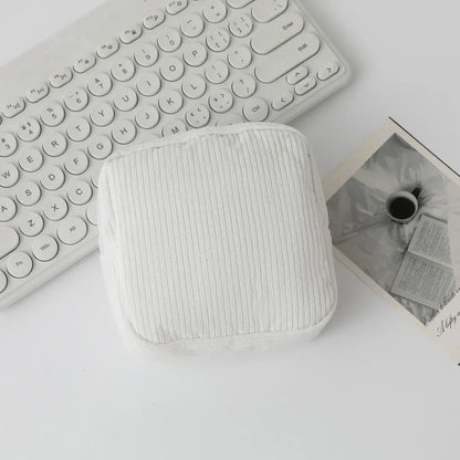 Fashion Makeup Lipstick Sanitary Napkins Case Mini Cosmetic Storage Pouch Women Corduroy Ins Travel Organizer Bags Small Pouch