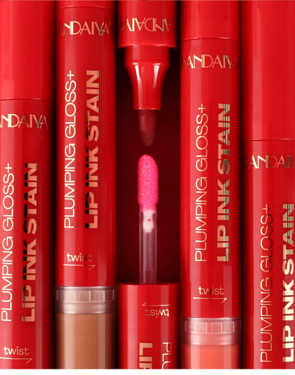 2-σε-1 Matte Lip Liner & Plumping Lip Gloss – Για Τέλειο Σχήμα & Όγκο στα Χείλη
Αποκτήστε το απόλυτο look στα χείλη σας με ένα μόνο προϊόν. Από τη μία πλευρά, το ματ μολύβι προσφέρει απόλυτο έλεγχο στο περίγραμμα, και από την άλλη, το lip gloss χαρίζει άμ