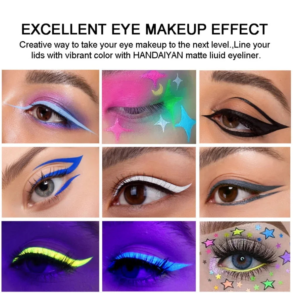 Σετ 12 Ματ Υγρά Eyeliner - Έντονα Χρώματα και Αδιάβροχο Αποτέλεσμα