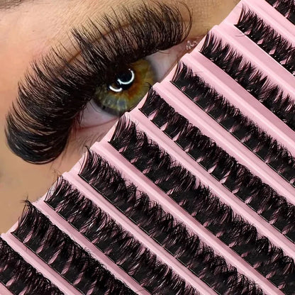 200 Τουφάκια Ρωσικές Λωρίδες 3D Ψεύτικες Βλεφαρίδες Mink, Πάχος 0.05mm, Καμπυλότητα D, Μικτά Μήκη 8-16mm, Φυσικό & Anime Στυλ, Επαναχρησιμοποιούμενες