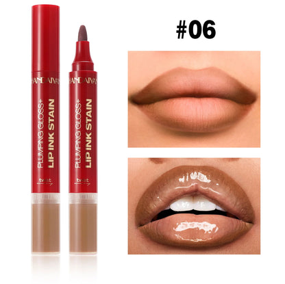 2-σε-1 Matte Lip Liner & Plumping Lip Gloss – Για Τέλειο Σχήμα & Όγκο στα Χείλη
Αποκτήστε το απόλυτο look στα χείλη σας με ένα μόνο προϊόν. Από τη μία πλευρά, το ματ μολύβι προσφέρει απόλυτο έλεγχο στο περίγραμμα, και από την άλλη, το lip gloss χαρίζει άμ